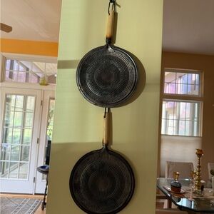 Set of Two Vintage Heat Diffusers with Wooden Handles